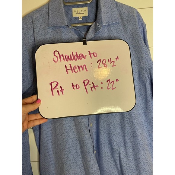 Ted Baker Endurance Dress Shirt, 16 34/35 Fits Like LARGE Regular Fit, Flip Cuff - Picture 6 of 6